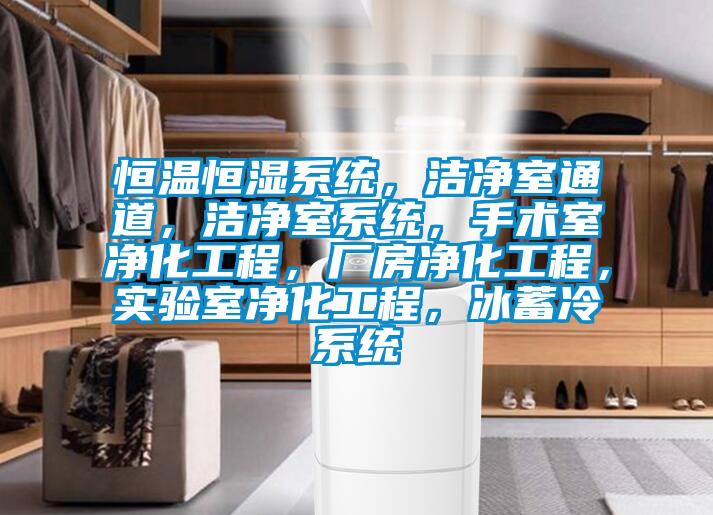 恒溫恒濕系統(tǒng)，潔凈室通道，潔凈室系統(tǒng)，手術(shù)室凈化工程，廠房凈化工程，實(shí)驗(yàn)室凈化工程，冰蓄冷系統(tǒng)